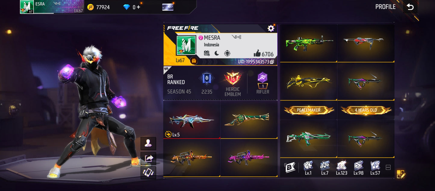 Free Fire account "Full Acces"
