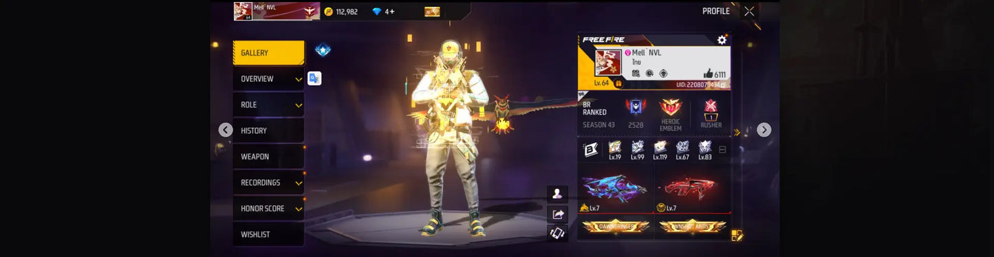 Free Fire Account Lv64 "Full Acces"